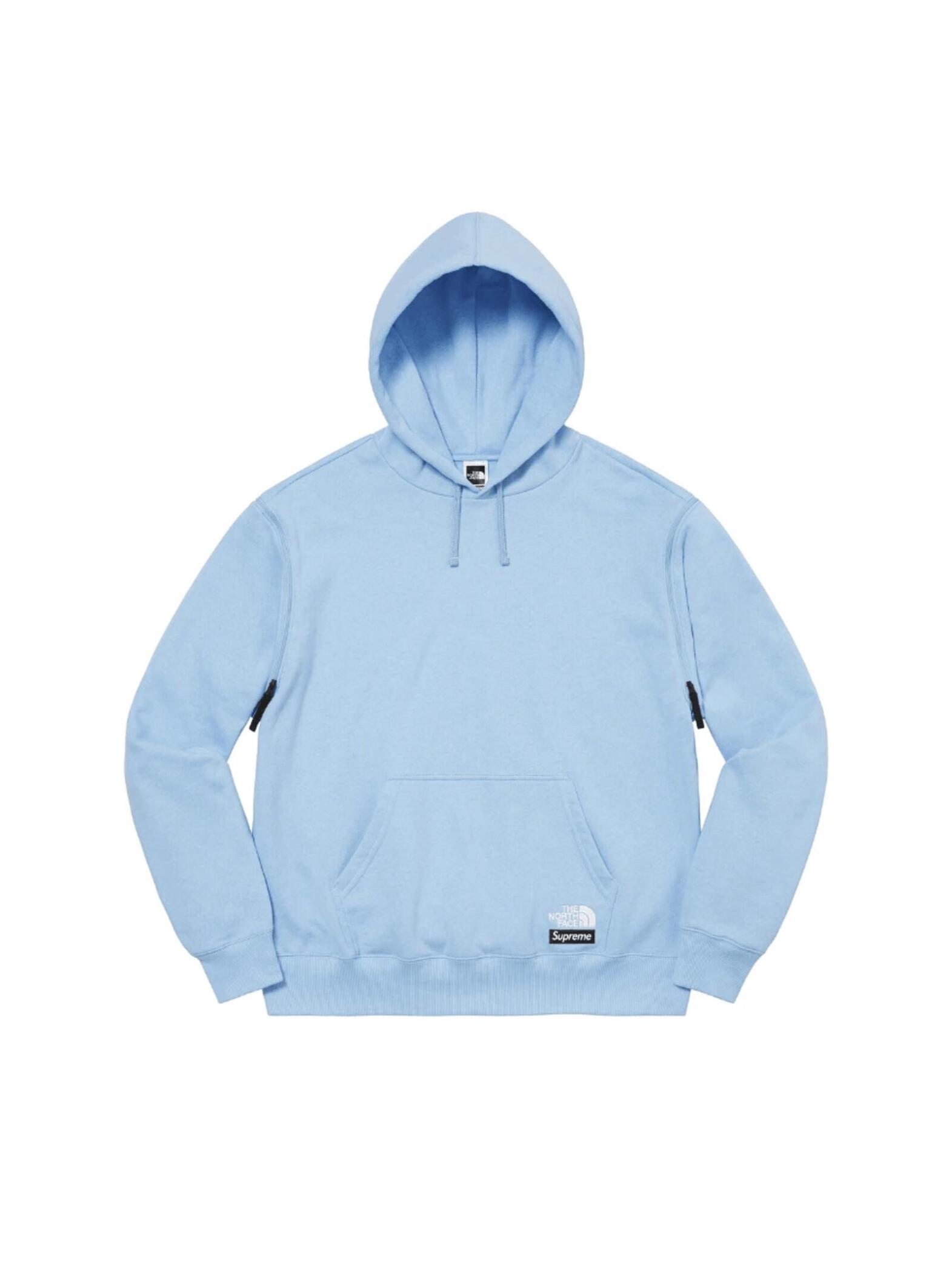 Supreme X Tnf Convertible Hooded Sweatshirt Blue L